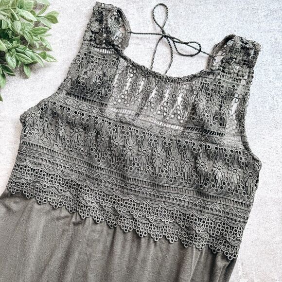 Maurices Green Sleeveless Crochet Top Size Large - Picture 1 of 8
